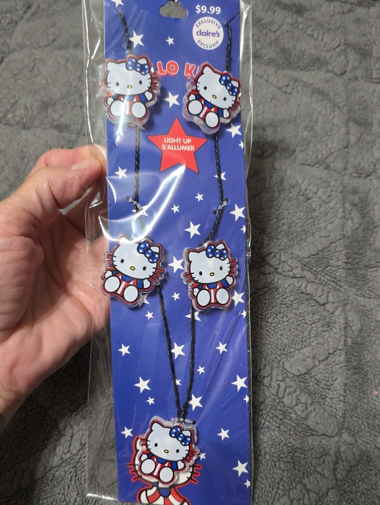 Claire's Other - Claires Hello Kitty Kids Light-Up Necklace and Earrings Set - Red, White & Blue